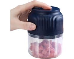 Elektrische Knoflook Chopper - Mini Keukenmachine - Snel Ingrediënten Hakken - Draadloos Oplaadbaar - 300ML Kom - Blauw