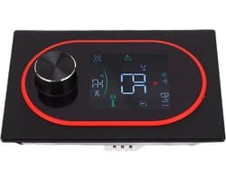 Slimme Thermostaatknoppen - Programmeerbare Regelaar - Waterverwarming Thuis - WiFi Bediening - 86x86mm - Zwart