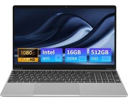 Auusda T152A - 15.6 inch laptop - N95 processor, 16GB RAM, 512GB NVMe SSD - Full HD scherm - Backlit toetsenbord - Vingerafdruksensor - WIFI5 - Ideaal voor kantoor & studie