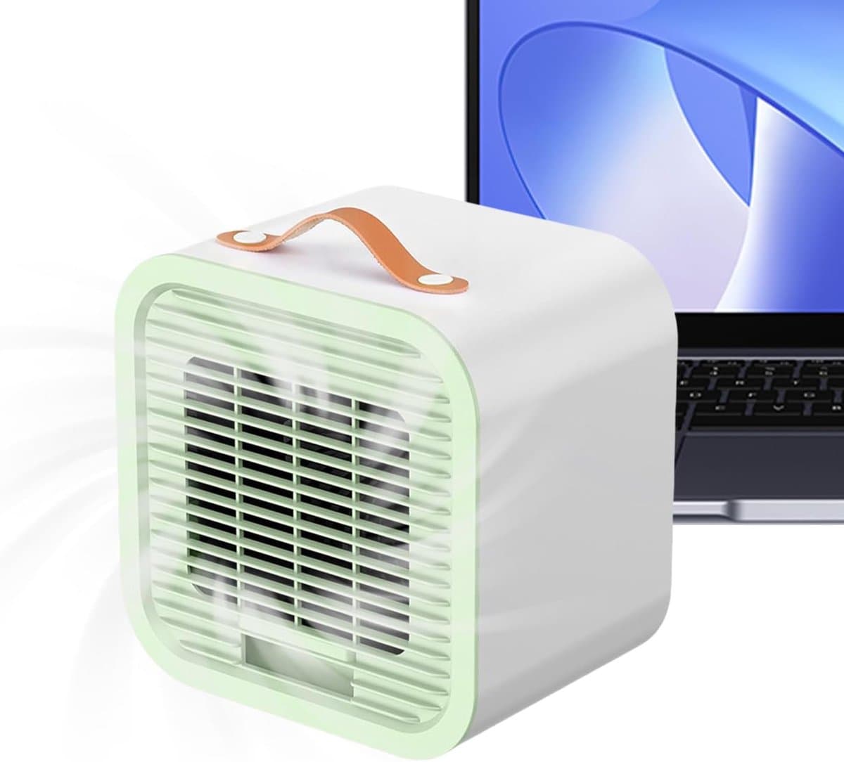Draagbare ventilator, airconditioning, persoonlijk, draagbaar, oplaadbaar, 3 snelheden, voor zomer, thuis, reizen, kamperen in de open lucht — afbeelding 1