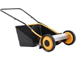 35,5 cm grasmaaier met duwhaspel en handmatige cilindermaaier met 12-42 mm maaihoogteverstelling en grasopvangbak voor kleine tuinen