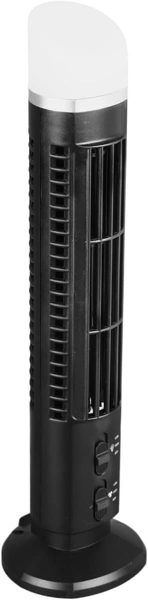 Bladloze Ventilator - Torenventilator Bureauventilator - Veilige Verkoeling - Geïntegreerd Licht - 4x13 inch - Zwart — afbeelding 1