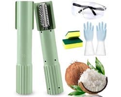 Elektrische Kokosrasp - Handrasp Kokos - Snel Vlees Raspen - Spatvrij Ontwerp - 24.5 cm Hoog - Groen