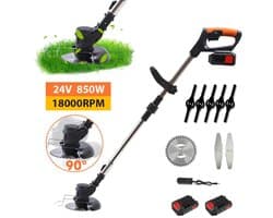 AURORAS-Draadloze Grastrimmer 850W – Elektrische Grasmaaier – 2 Accu’s – Kantensnijder – Tuingereedschap