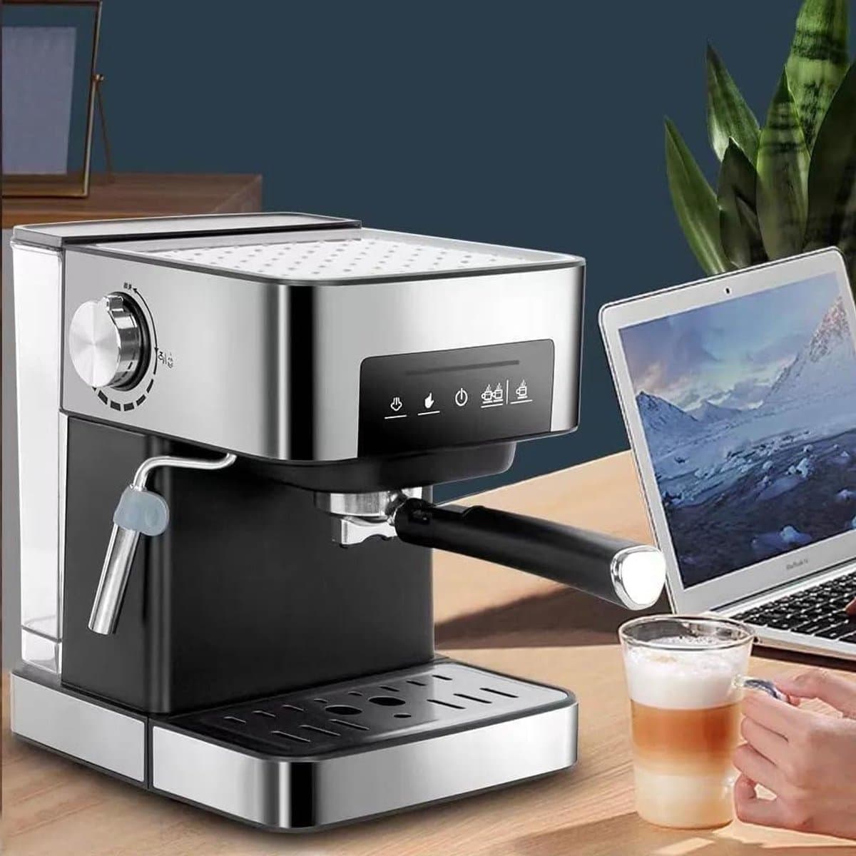Espressomachine - Koffiezetapparaat - Thuis barista - 20 bar druk - Halfautomatisch - Zwart — afbeelding 1