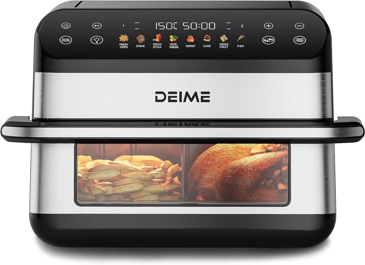 Airfryer - Hete Lucht Frituur - Gezinsmaaltijden Bereiden - 5 Kookfuncties - 5 Liter - Zwart — afbeelding 1