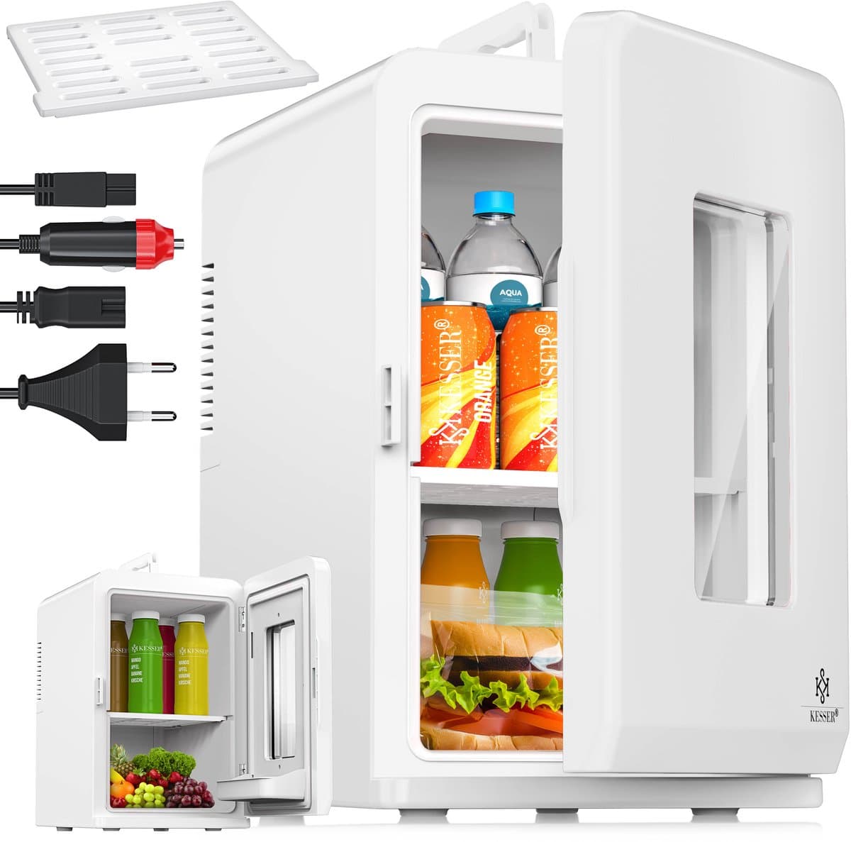 KESSER® Tafelmodel Koelkast 15 Liter AC DC 220-240V en 12V - Mini Koelkast Vrijstaand met Verwarmingsfunctie - Koelbox ideaal voor Auto en camperen - — afbeelding 1