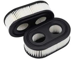 Twee luchtfilters, modellen 798452 en 593260, geschikt voor Briggs & Stratton 550E en 550EX grasmaaiers.