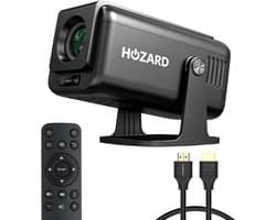 Hozard® Pro Mini Beamer – Full HD Projector – Autofocus + 4D Keystone - Android 13.0 & WiFi 6 – Media Streamer - Alles-in-één Thuisbioscoop Smart TV Projector