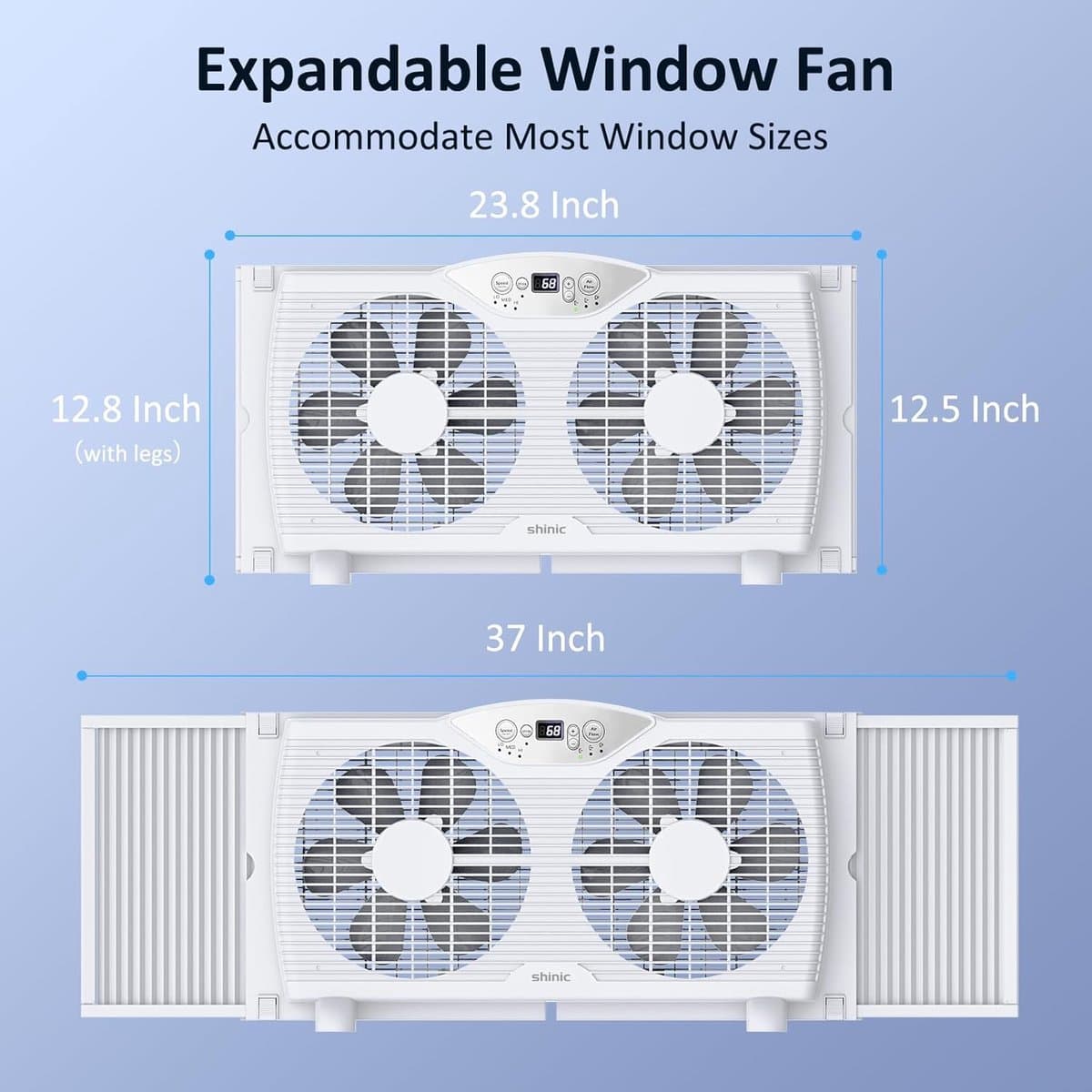 Raamventilator - Ventilatie unit - Luchtcirculatie - Omkeerbare luchtstroom - Verstelbaar 60-94cm — afbeelding 1