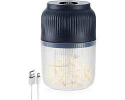 Mini Keukenmachine - Elektrische Hakker - Snel Ingrediënten Snijden - Draadloos USB Opladen - Compact Formaat - Zilver