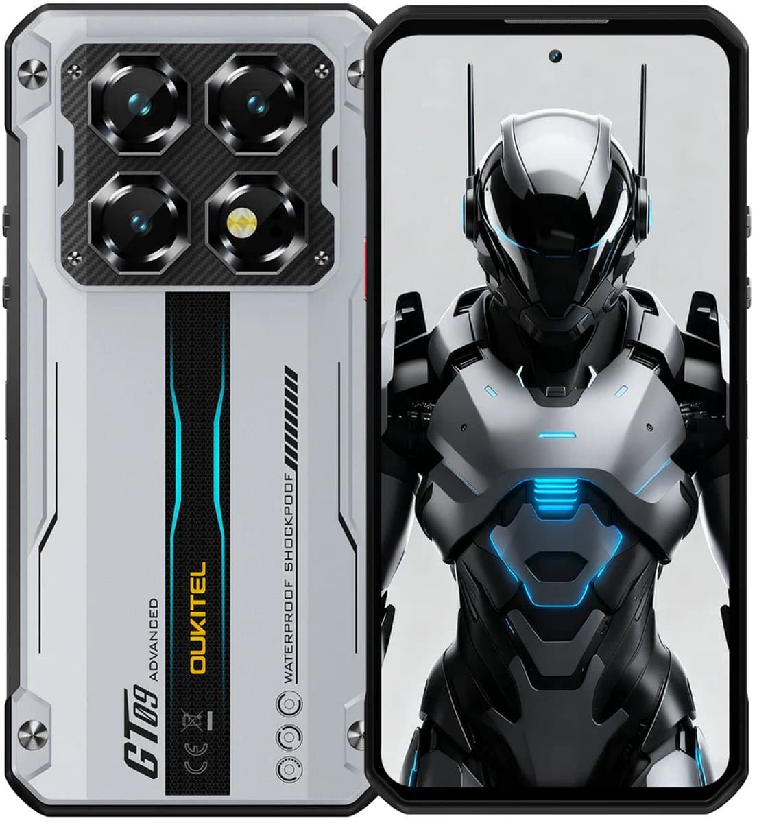 OUKITEL WP60 5G Rugged Smartphone - 8GB RAM + 256GB Opslag - 7,2 inch HD+ Scherm - 10000mAh - Zilverterij - 108MP Camera - NFC - Android 15 — afbeelding 1