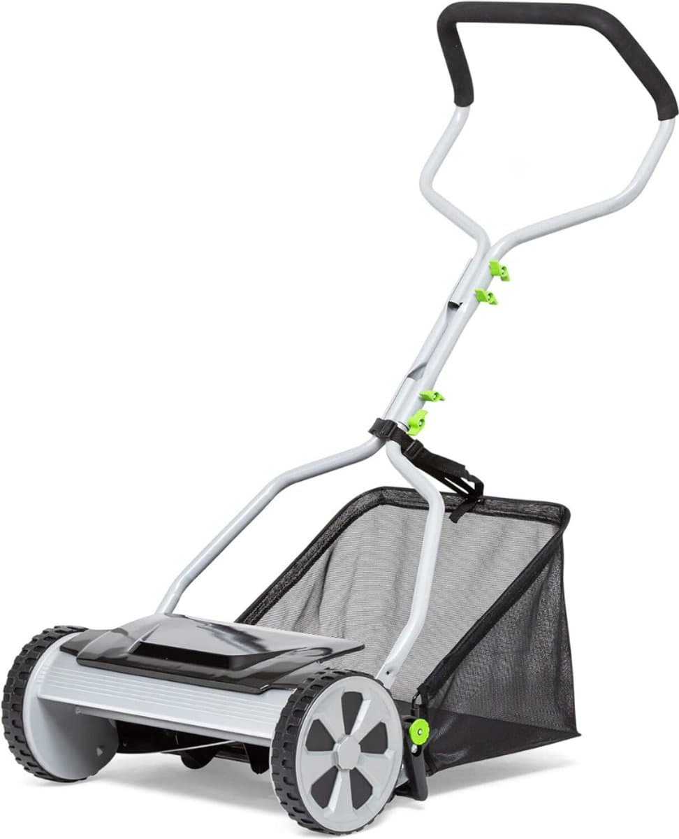 SAVI® Grasmaaier Handmatig – Handmaaier Met 20 liter Opvankzak – Grasmaaiers – Grijs - 53cm x 43cm x 26cm — afbeelding 1