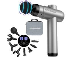 Massagepistool, massagepistool, 99 instelbare standen en 8 koppen, super-power- en snellaadtechnologie voor rug, nek, schouders, pijnverlichting bij diepe weefsels