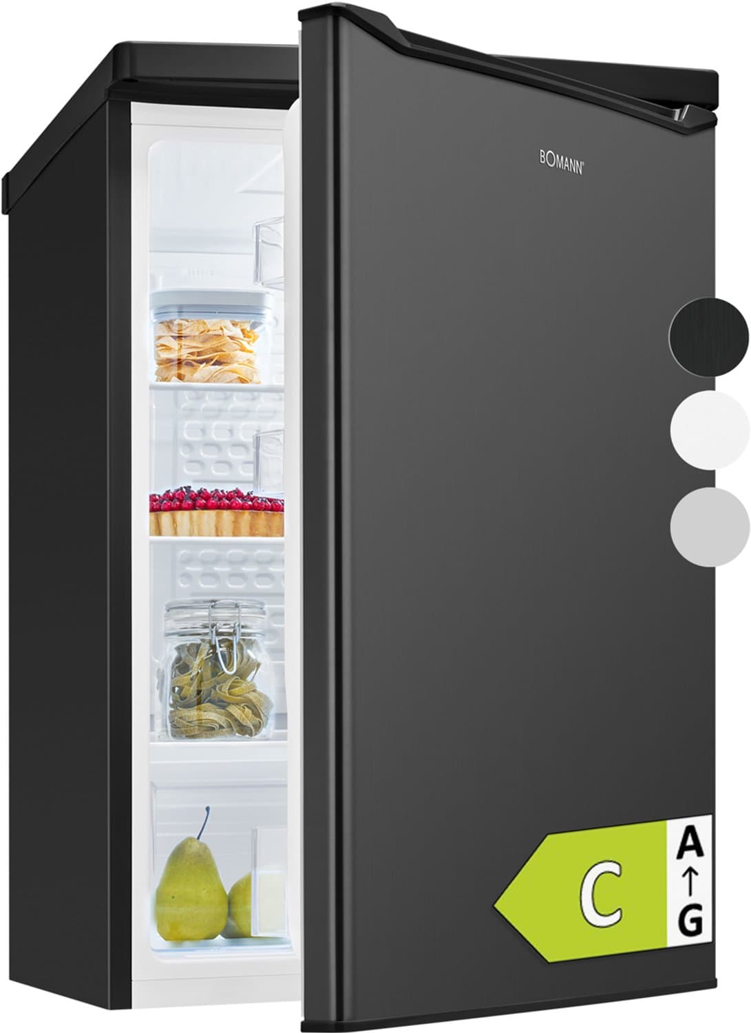 Bomann VS 7258 Koelkast zonder Vriesvak - 126 Liter - Energieklasse C - Inverter Compressor - Dark Inox Look — afbeelding 1