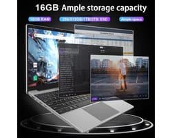 Laptop Draagbaar - 16 GB RAM 256 GB SSD - 14.1 Inch FHD IPS Scherm - Intel Core I9 - Windows 11 Pro - Zilver