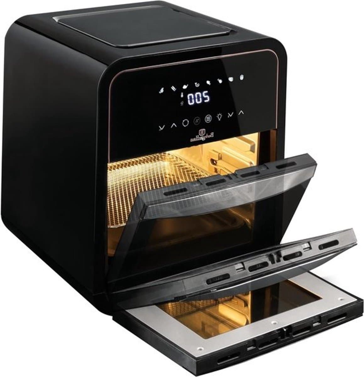 Heteluchtfriteuse - Airfryer Frituurpan - Gezond Frituren - Grote Inhoud - 12 Liter - Zwart Roze — afbeelding 1