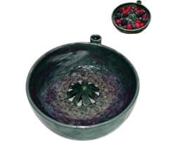 Zelfdraaiende Kom - Fruitwasser Zeef - Snelle Reiniging - Automatische Vortex-actie - 100 mm - Bosgroen