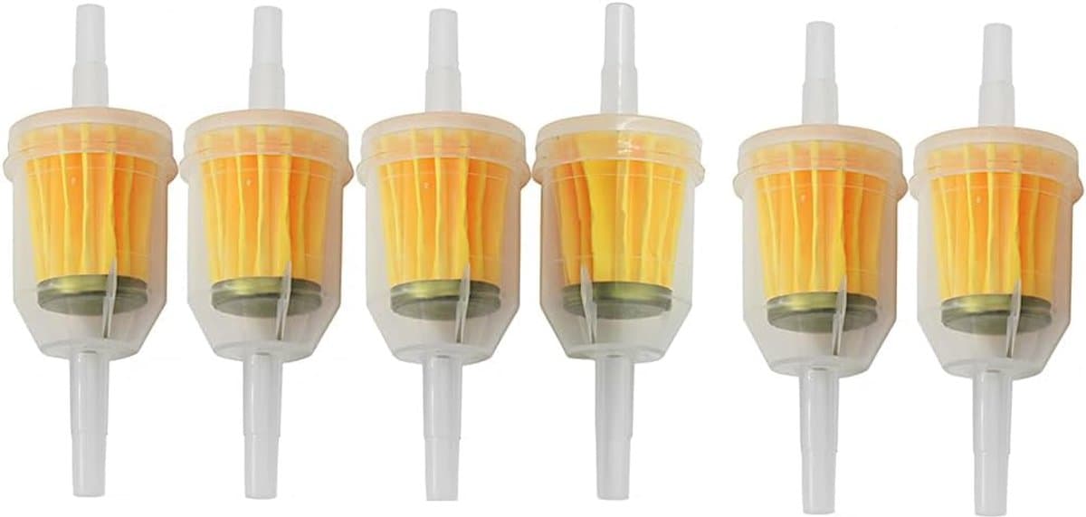 6 stuks universele brandstoffilter, benzinefilterset voor motorfiets, scooter, grasmaaier, bromfiets, auto, in-line - ShopVlot — afbeelding 1