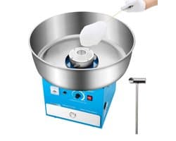 Suikerspinmachine / Suikerspin Maker - Elektrisch Commercieel - 1000W - 52 cm RVS Kom - Inclusief Suikerschep - Met Opberglade - Blauw