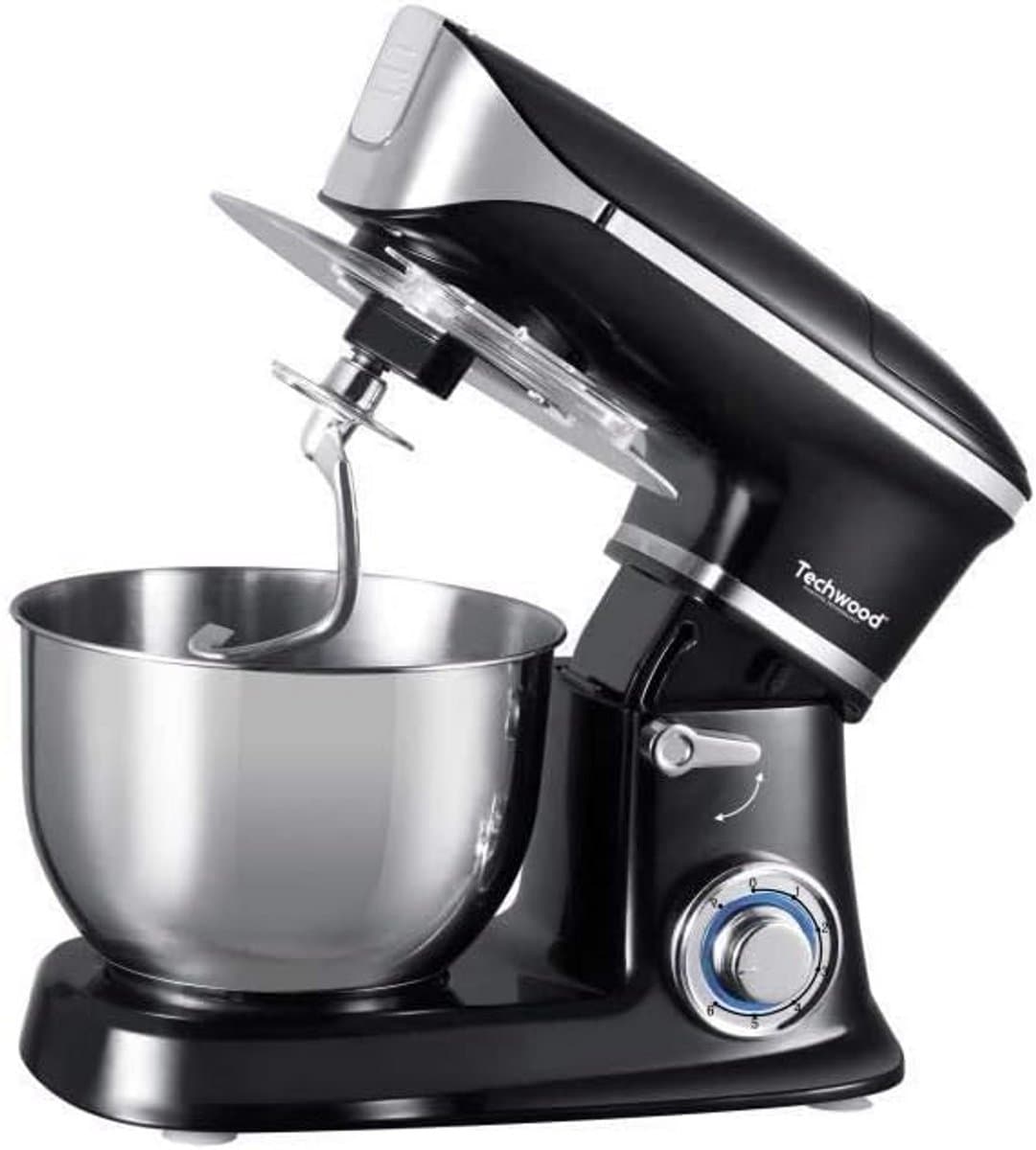 Krachtige Keukenmachine met Grote Kom (6,5L) - Zwart - 1300W Mixer & Kneedmachine — afbeelding 1