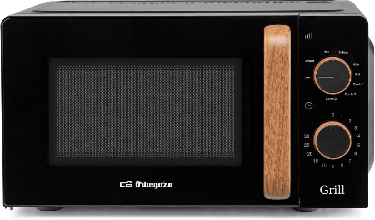 Compacte Zwarte Magnetron 20 Liter met Grillfunctie en Ontdooiprogramma — afbeelding 1