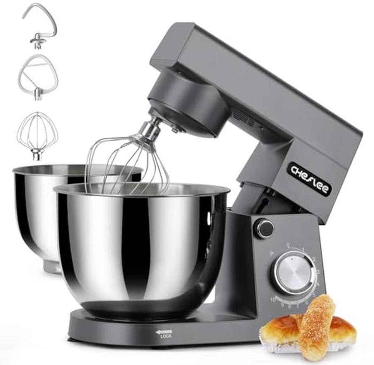 Standmixer 1500W Keukenmachine met RVS Kommen en 10 Snelheden — afbeelding 1