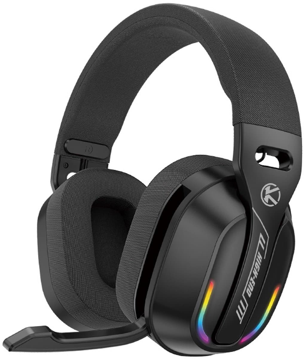 Ntech - Gaming Headset met Microfoon en RGB Light Zwart - koptelefoon draadloos - Draadloze Game Headset 2.4GHz, USB C Geschikt voor PS4, Xbox One, Xbox Series, PC en Nintendo Switch 2 - Bluetooth Gaming Headsets — afbeelding 1