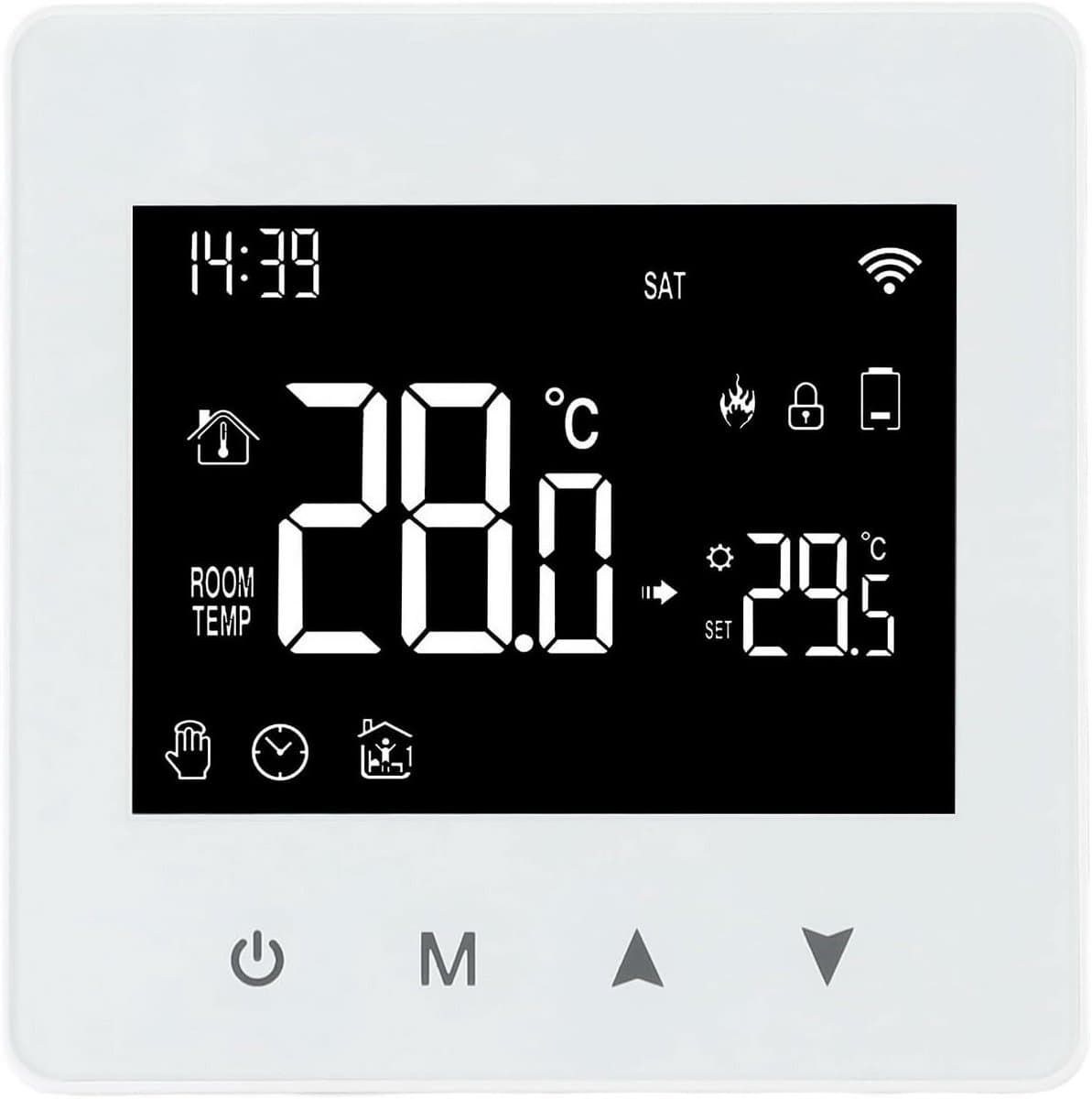 Slimme WiFi Thermostaat met Aanraakknop en Spraakbediening – Wekelijks Programmeerbaar en Nauwkeurige Temperaturregeling — afbeelding 1
