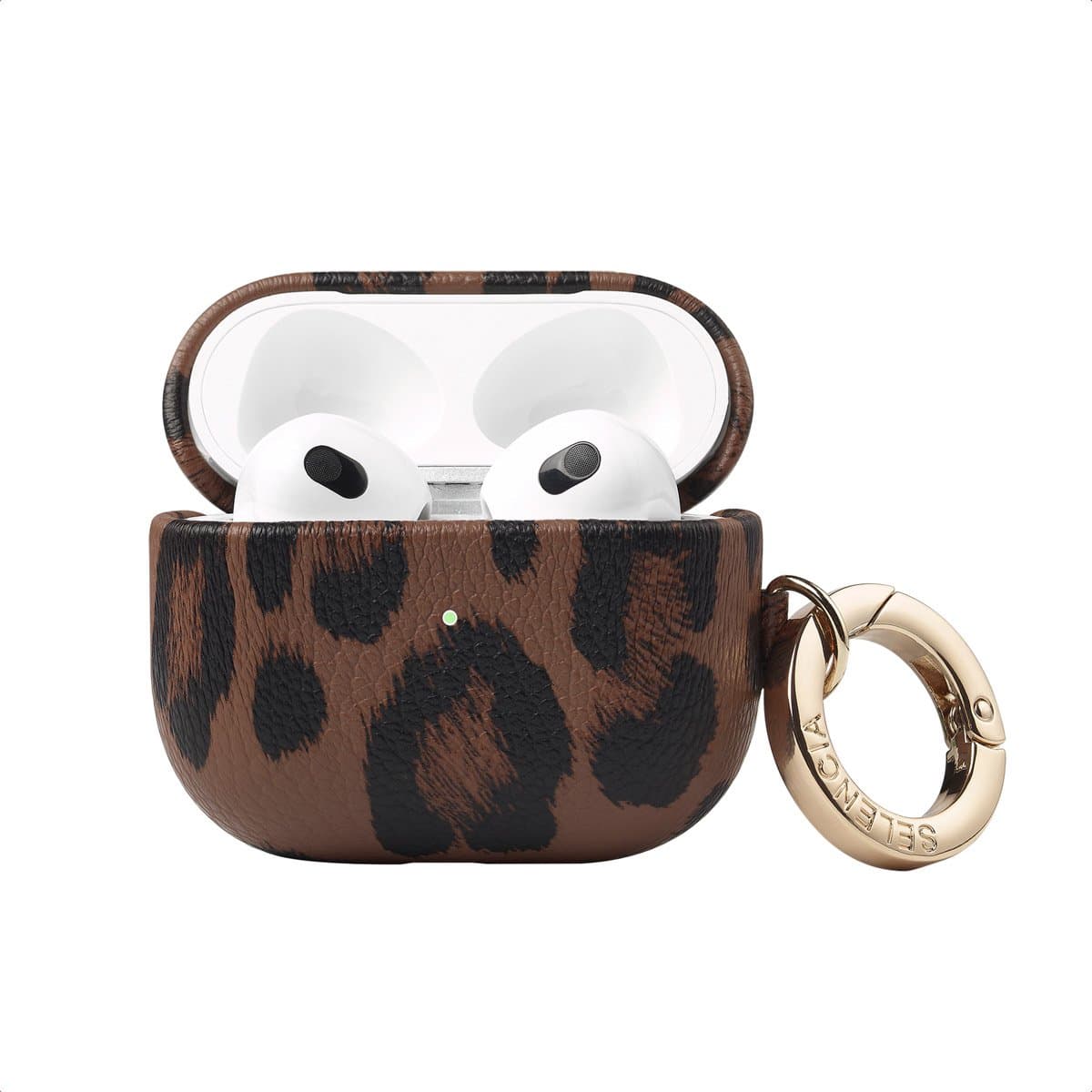 Selencia Sabi Case met panterprint - Hoesje geschikt voor AirPods 3 (2021) - Mocha Brown — afbeelding 1