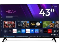 MEDION 108 cm (43″) Ultra HD TV (Smart-TV, 4K, HDR10, VIDAA Store, Prime Video, Disney+, DAZN, Paramount+, HbbTV, PVR, Bluetooth, MD 843301)