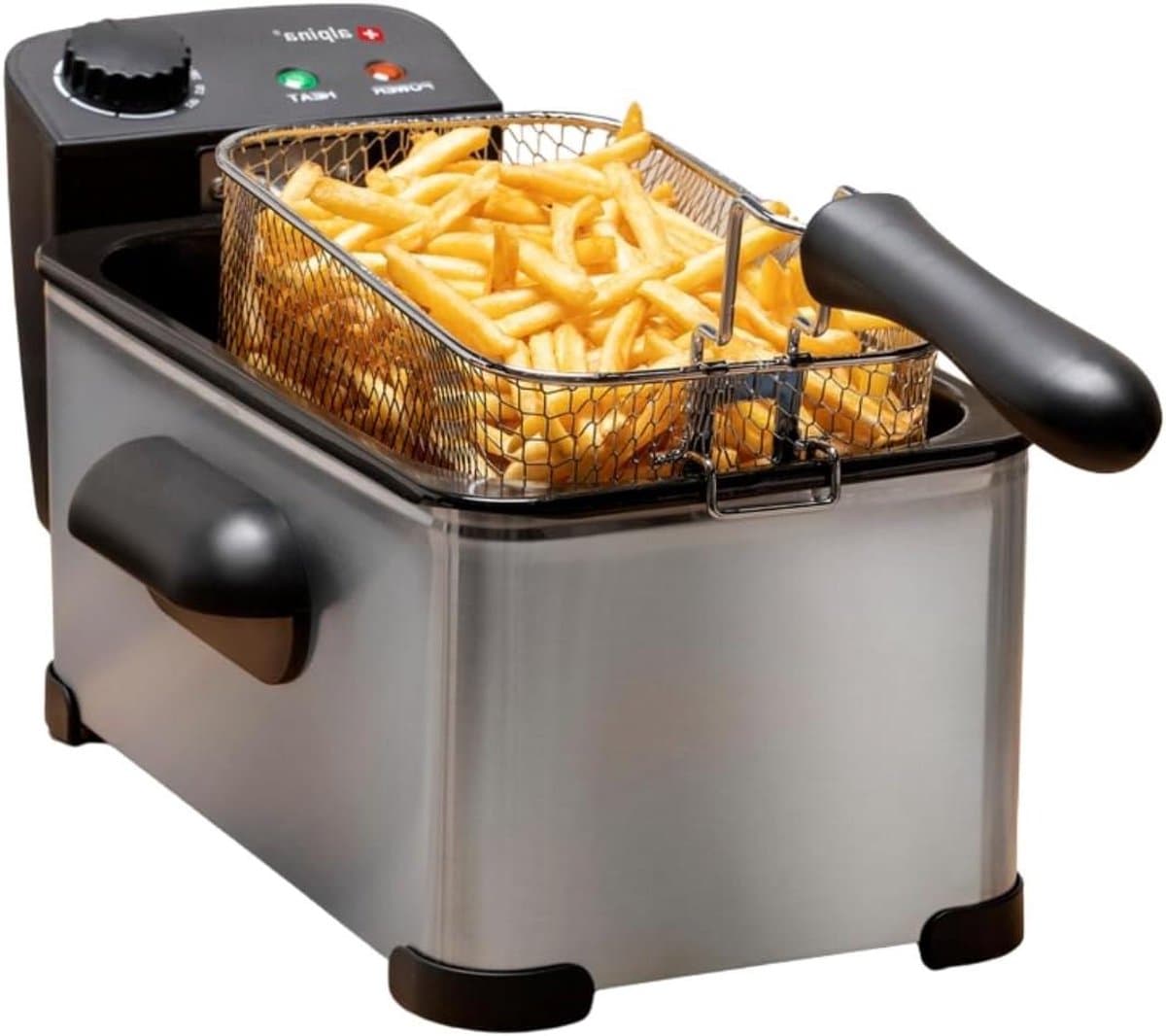 Friteuse - Frituurpan - Lekkere Snacks - Instelbare Temperatuur - 3 Liter - Zilver — afbeelding 1