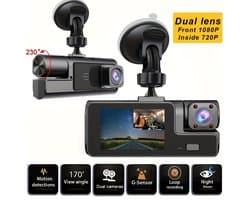 Dual Dashcam 1080P Voor- en 720P Achtercamera – Full HD Auto Camera – Loop Recording – G-Sensor – Nachtzicht – Parkeermodus