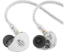 Kiwi Ears Belle - In-Ear Monitors - IEM - 10 mm DLC Dynamische Driver - Audiofiele Oordoppen - Verwisselbare Kabel - 3,5 mm - Zilver
