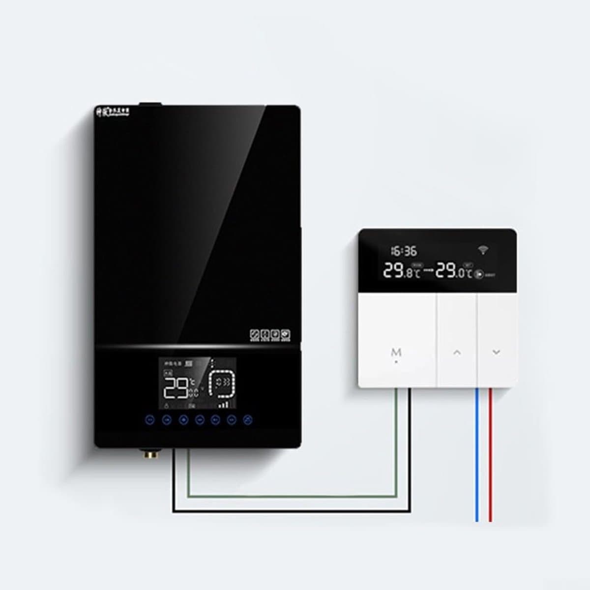 Slimme Thermostaat - Temperatuurregelaar Verwarming - Energie Besparen - App en Spraakbesturing - 86x86mm - Wit — afbeelding 1