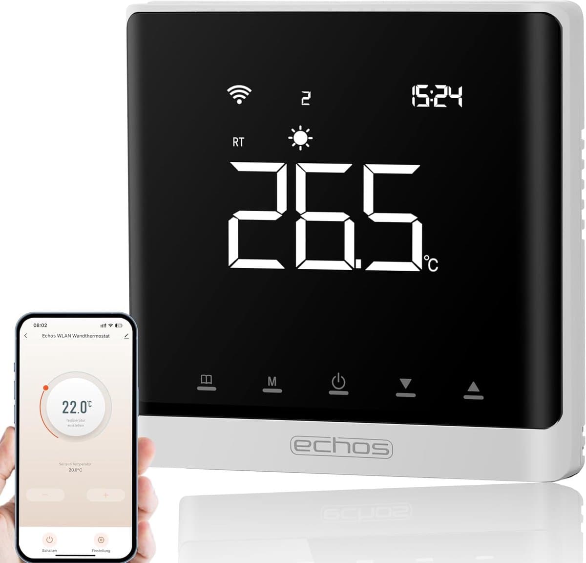 Slimme Thermostaat - Vloerverwarming Bediening - Temperatuur Regelen - App Bediening Zonder Hub - 60mm Inbouwdoos - Wit — afbeelding 1