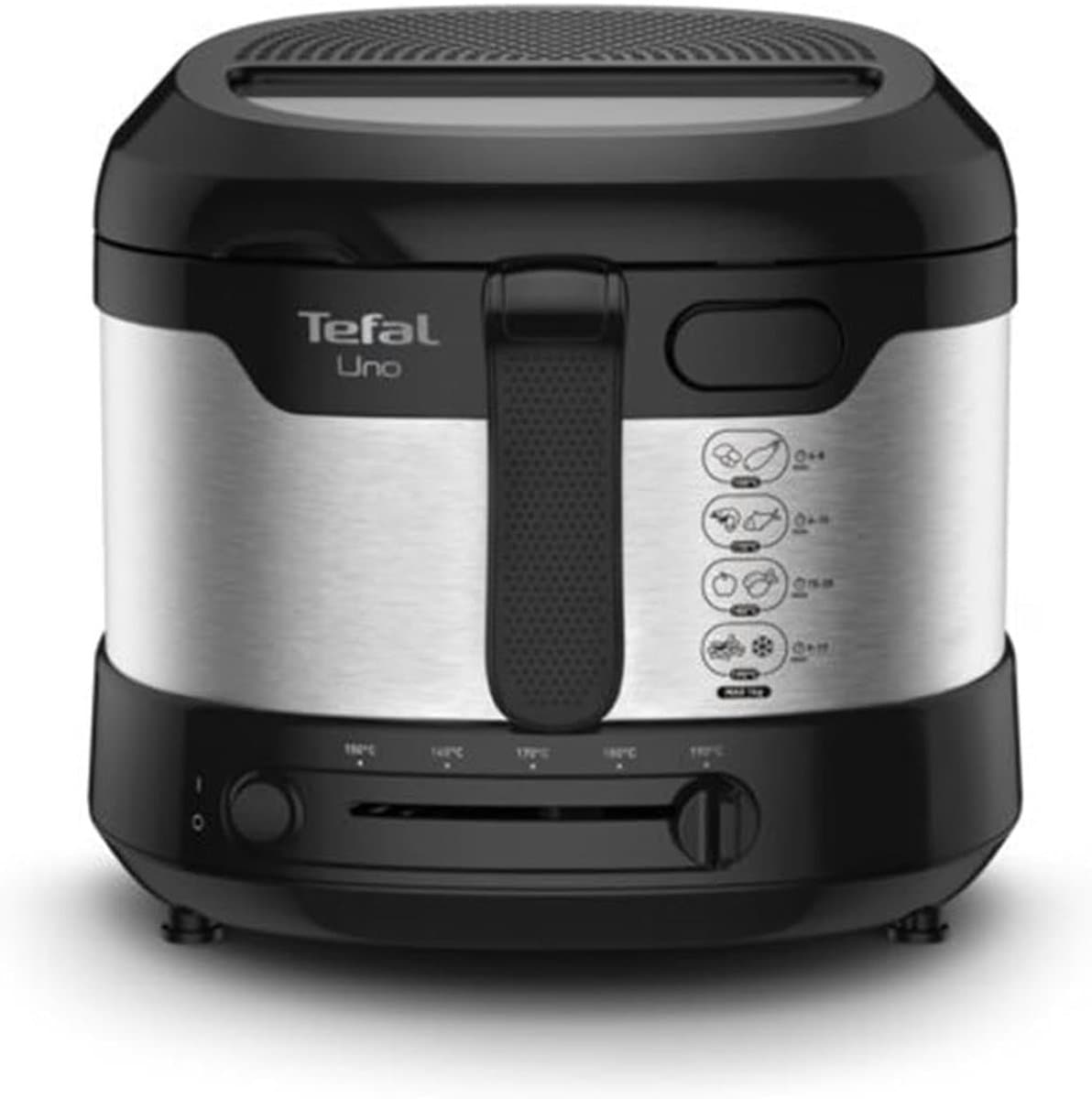Friteuse - Compact Frituur - Lekker Frituren - Opklapbare Handgreep - 1 kg Capaciteit - Zwart RVS — afbeelding 1