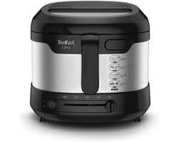 Friteuse - Compact Frituur - Lekker Frituren - Opklapbare Handgreep - 1 kg Capaciteit - Zwart RVS