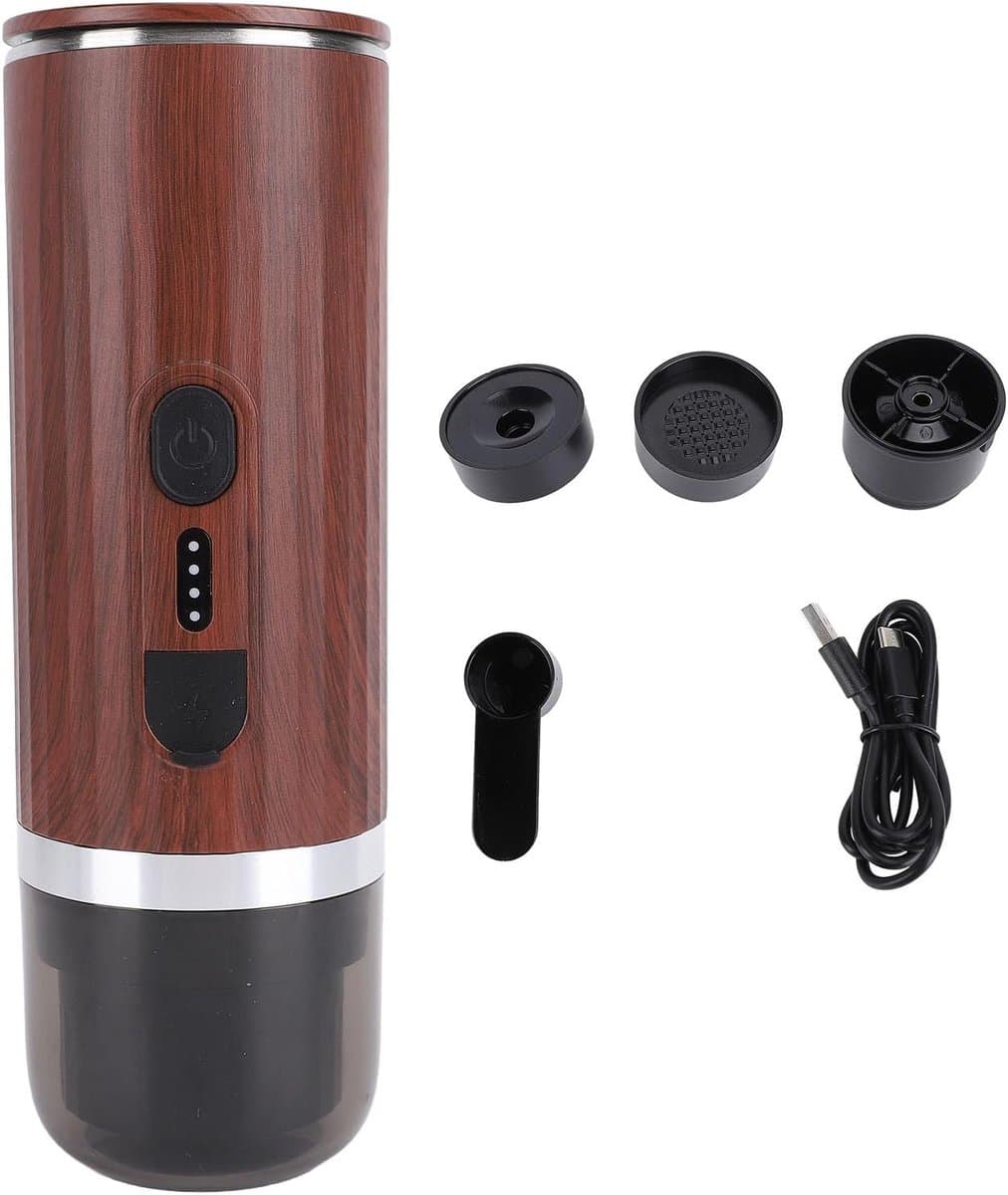 Draagbaar Koffiezetapparaat - Reis Koffiemaker - Koffie Zetten - 20 Bar Extractie - 80ml Tank - Zwart — afbeelding 1