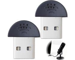 2 stuks Mini USB 2.0 Omnidirectionele 360° Microfoon voor PC – Zeer Gevoelige USB-microfoon voor Computer – Microfoon voor PC en Opname