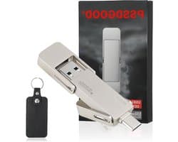USB-C Stick - Externe SSD - Snelle Data Overdracht - 2-in-1 Type C en A - 512 GB - Zilver