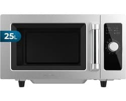 Magnetron Oven - Keuken Apparaat - Snel Eten - Vlakke Binnenruimte - 25 Liter - Roestvrij Staal