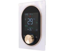 Slimme thermostaat - Verwarmingsregelaar - Temperatuur regelen - Interactief VA-display - 130x88x38mm - Zwart