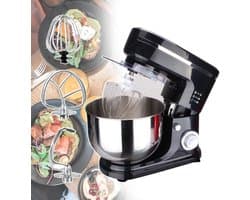 Keukenmachine - Mixer - Bakken - Kantelbare kop - 6 liter kom - Zwart
