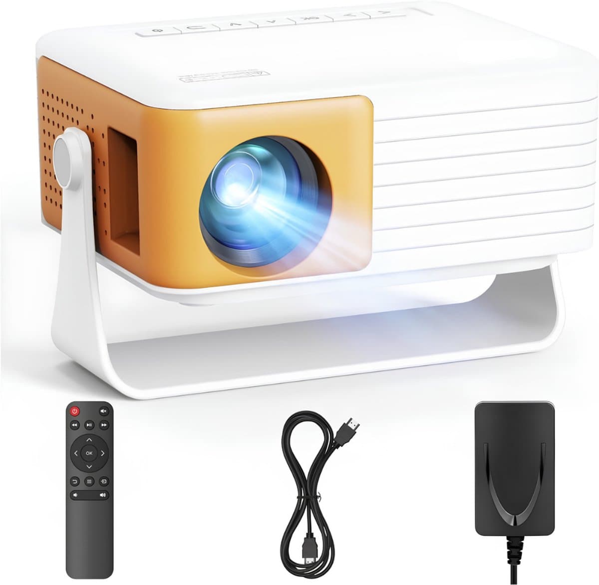 Ploutos® Draagbare Beamer - Mini Projector - Draagbare Mini Beamer - Wit - 14cm x 11cm x 6cm — afbeelding 1