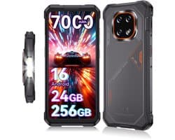 Robuuste Smartphone - CUBOT Kingkong ES 5 - 6,88" 120Hz - 24GB RAM - 256GB ROM - 7000 mAh 33W - Android 16 - 4G Dual SIM - IP68/IP69K - NFC - GPS - 2026 nieuw - Grijs