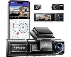 Dashcam voor auto - Zwart - 3,19 inch IPS-scherm - 4K/2,5K met GPS en WiFi - Voor en achter camera's