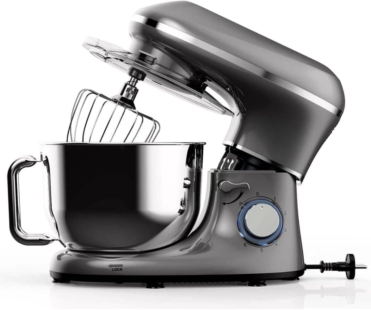 Klarven® Mixer met Mengkom Antraciet - 2000W Krachtige Motor - 6,2L RVS Mengkom, Inclusief Accessoires — afbeelding 1