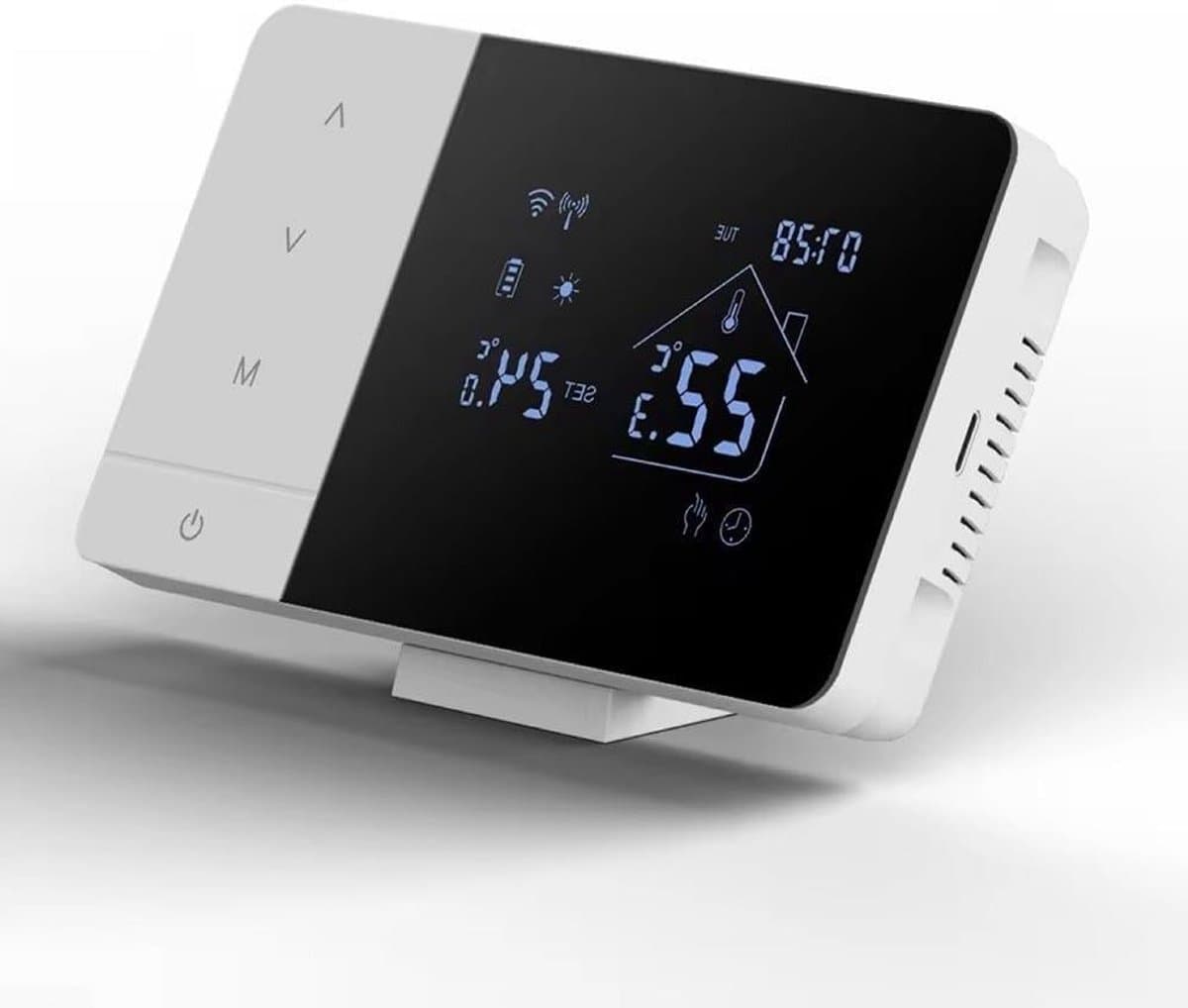 Slimme Thermostaathoes - Verwarming Regelaar - Comfort Thuis - 7-Dagen Programma - 5-60°C - Zwart Wit — afbeelding 1