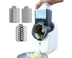 Elektrische Rasp - Keuken Snijmachine - Maaltijdvoorbereiding - Drie Snij Kegels - 15x18x15 cm - Wit